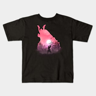 Samurai Silhouete Illustration Kids T-Shirt